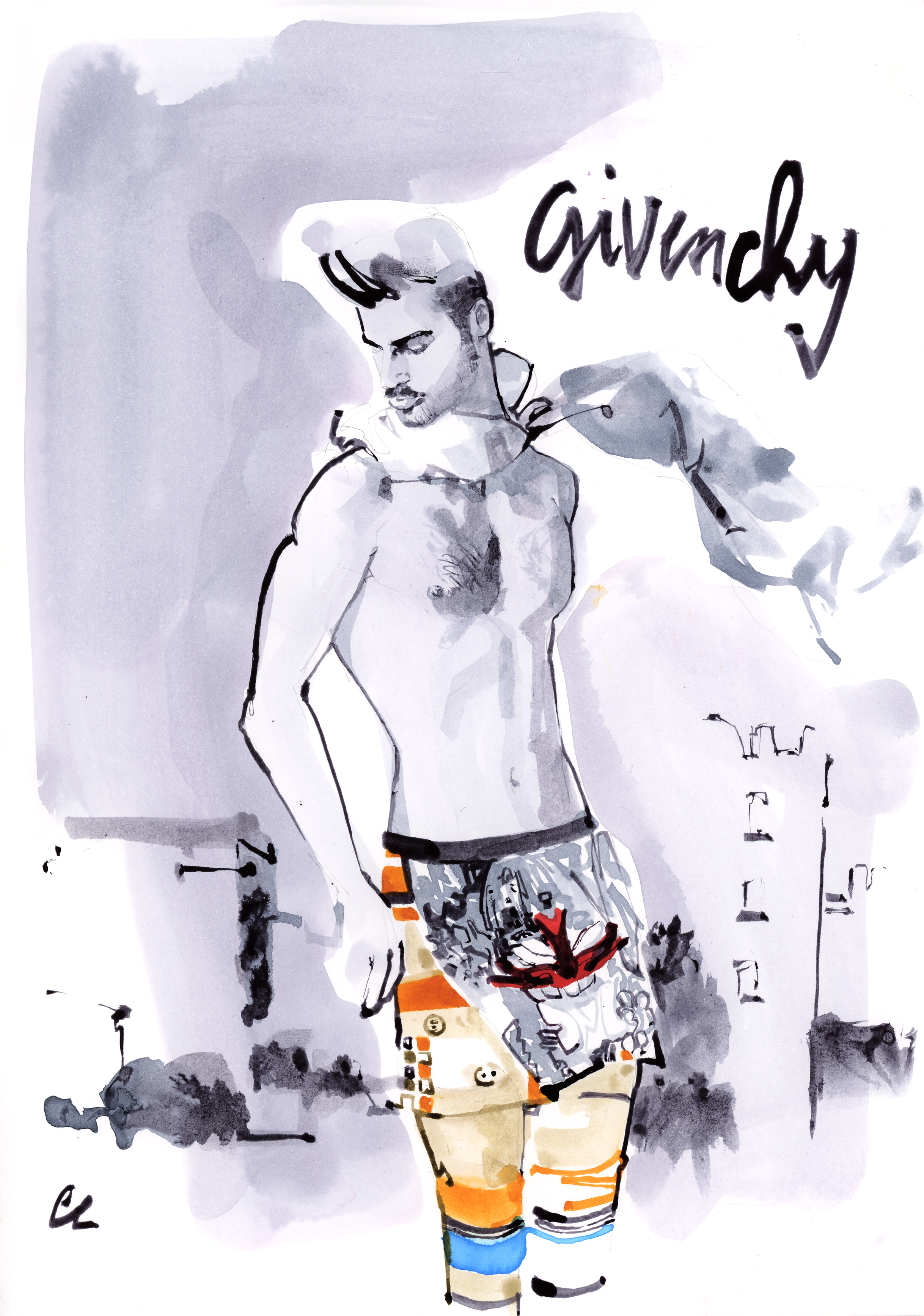 Givenchy-modele Ahmet Gaddard